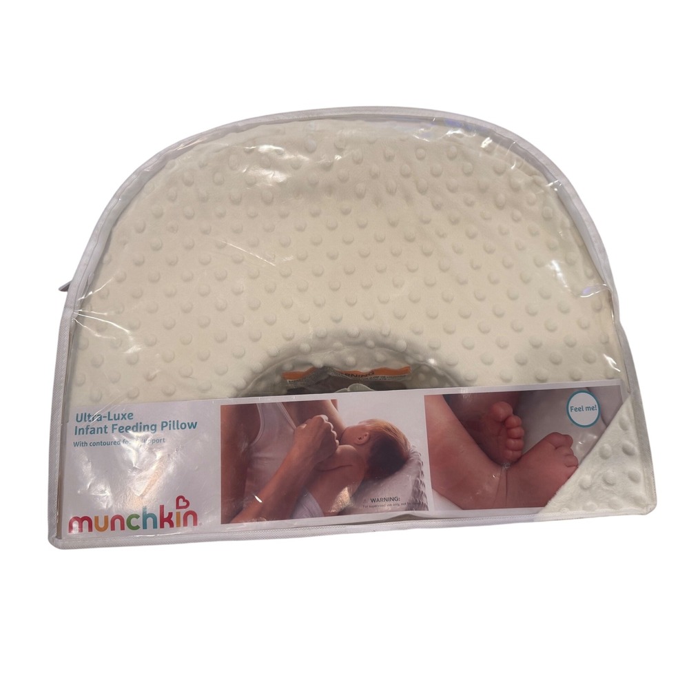 Munchkin Ultra-Luxe Infant Feeding Pillow Contoured Foam Nursing Support Cream